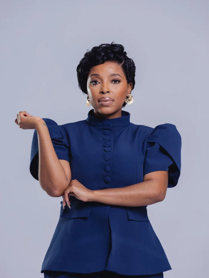 Midnight Elegance Puff-Sleeve Set